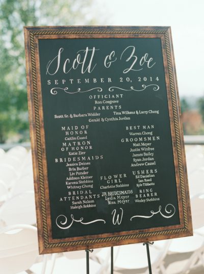 chalkboard wedding program