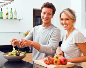 couple cooking date