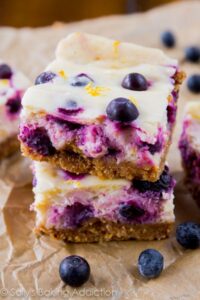 Lemon blueberry cheesecake bars