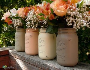 painted mason jars fall wedding decor