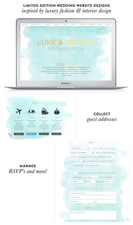 wedding websites - riley & grey